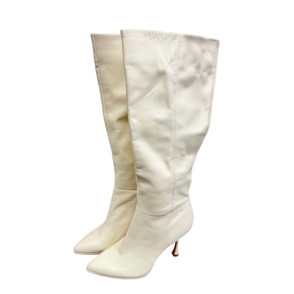 Vince Camuto Cream Heeled Boots